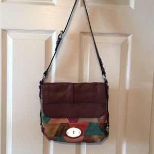 Fossil patchwork crossbody